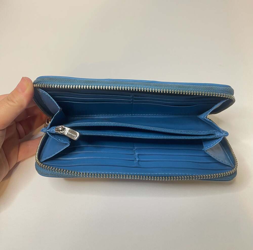 Coach Signature Canvas Accordion Zip Wallet in Blue - Picture 4 of 4